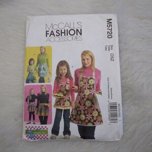 MCCALL'S M5720 Sz S-XL Aprons In 3 Styles For Misses, Children, And Girls
